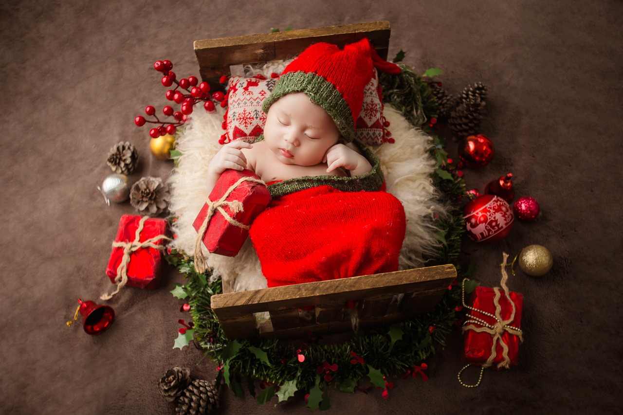 クリスマスのニューボーンフォト