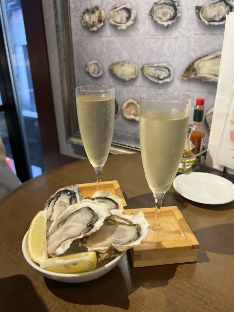牡蠣とワイン