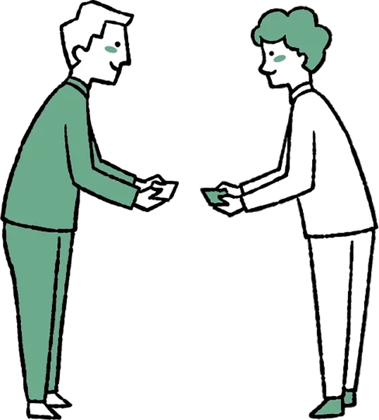名刺交換イラスト