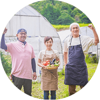 農園スタッフと利用者